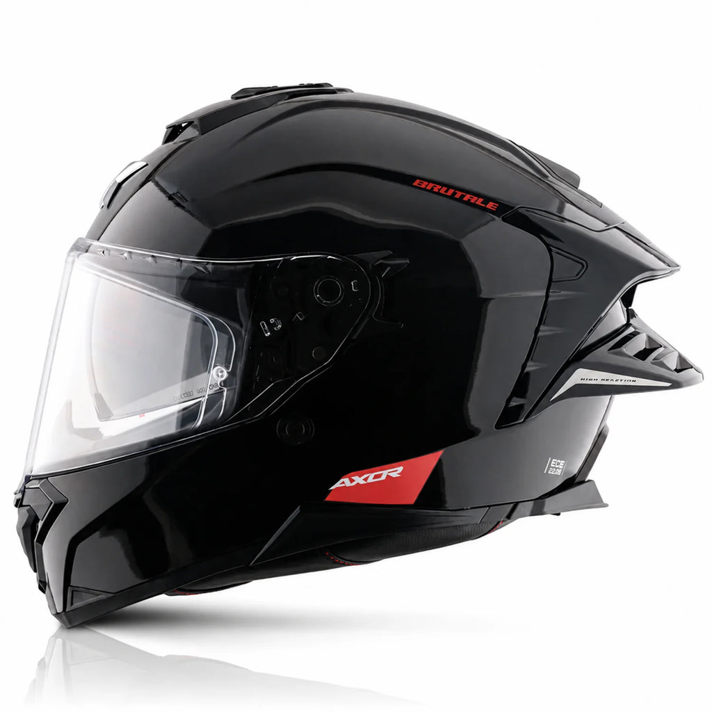 AXOR BRUTALE SOLID BLACK DUAL SPOILER HELMET