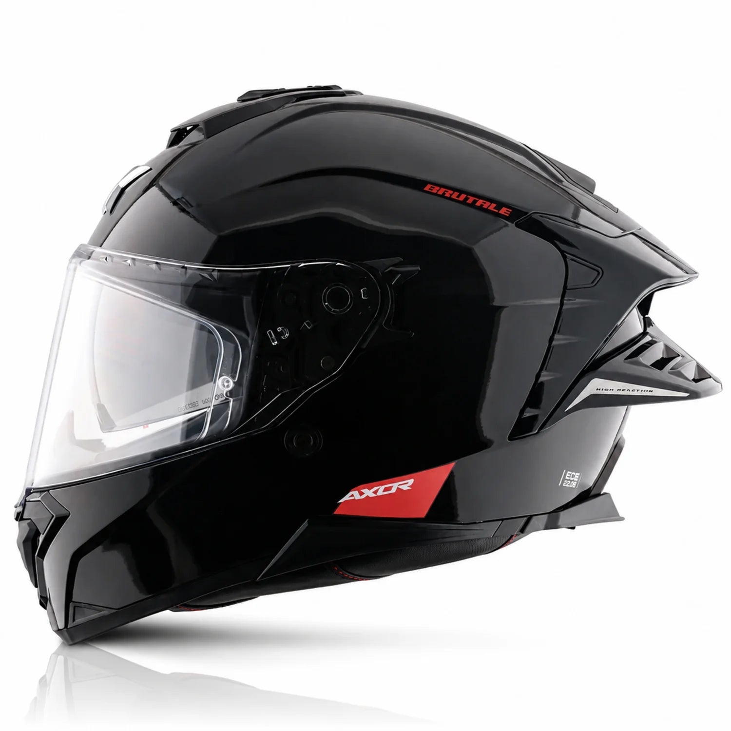 AXOR BRUTALE SOLID BLACK DUAL SPOILER HELMET