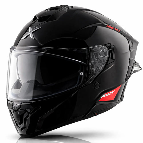 AXOR BRUTALE SOLID BLACK DUAL SPOILER HELMET