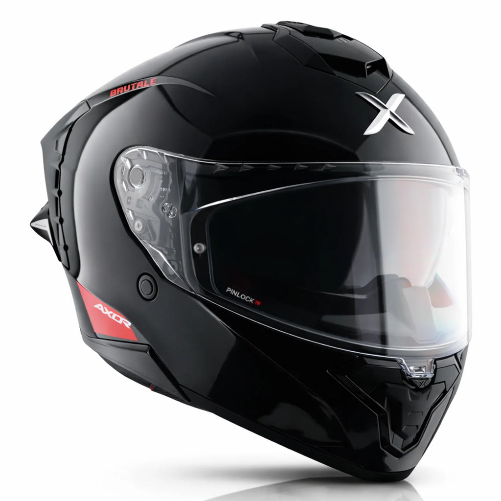 AXOR BRUTALE SOLID BLACK DUAL SPOILER HELMET