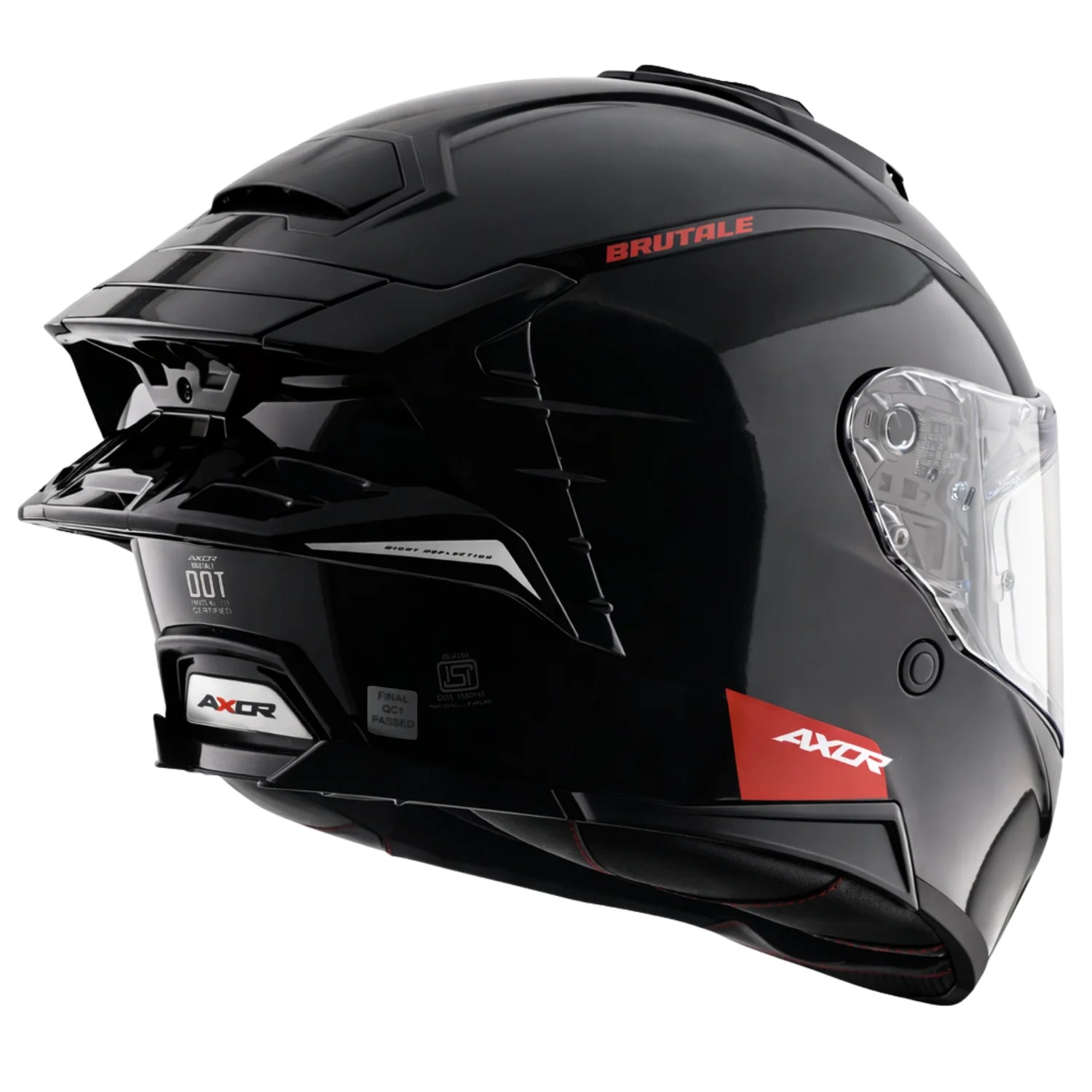 AXOR BRUTALE SOLID BLACK DUAL SPOILER HELMET