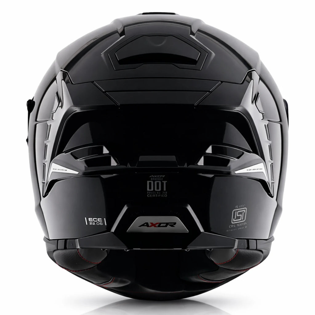 AXOR BRUTALE SOLID BLACK DUAL SPOILER HELMET