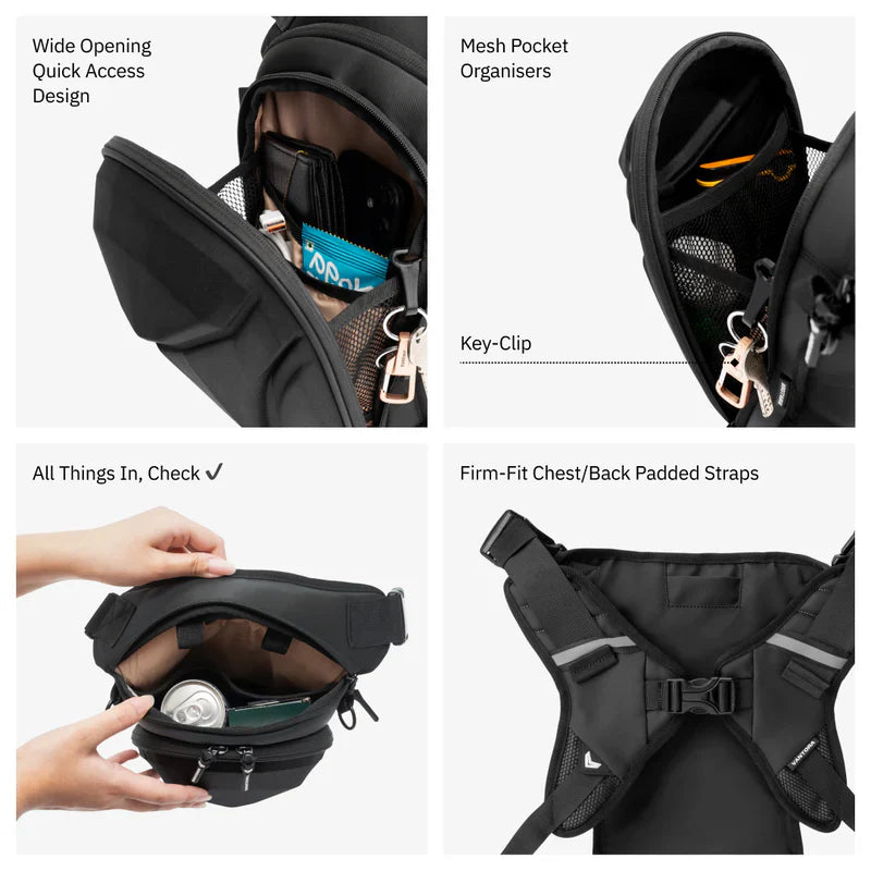 Vantora ARC 4IN1 - Thigh Bag & Travel Bag Black