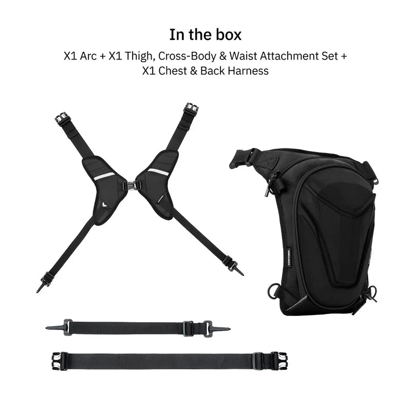 Vantora ARC 4IN1 - Thigh Bag & Travel Bag Black