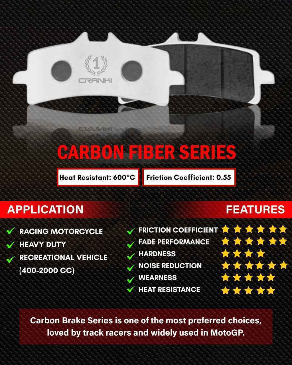 CRANK1 Carbon Brake Pads  - CFB606 - Crank1