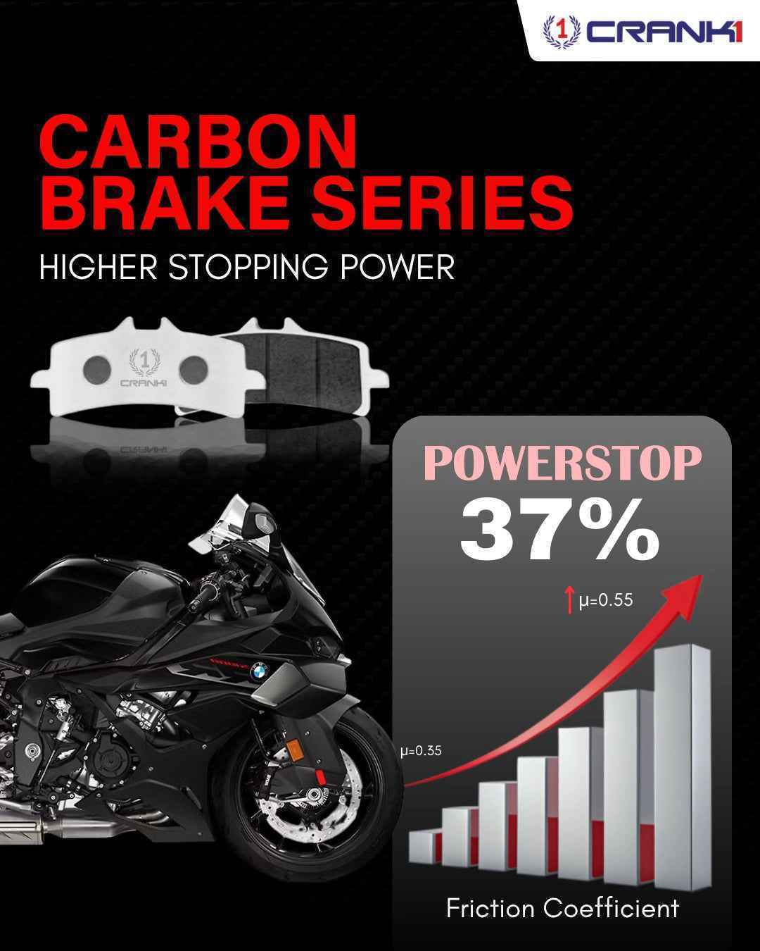 CRANK1 Carbon Brake Pads  - CFB606 - Crank1