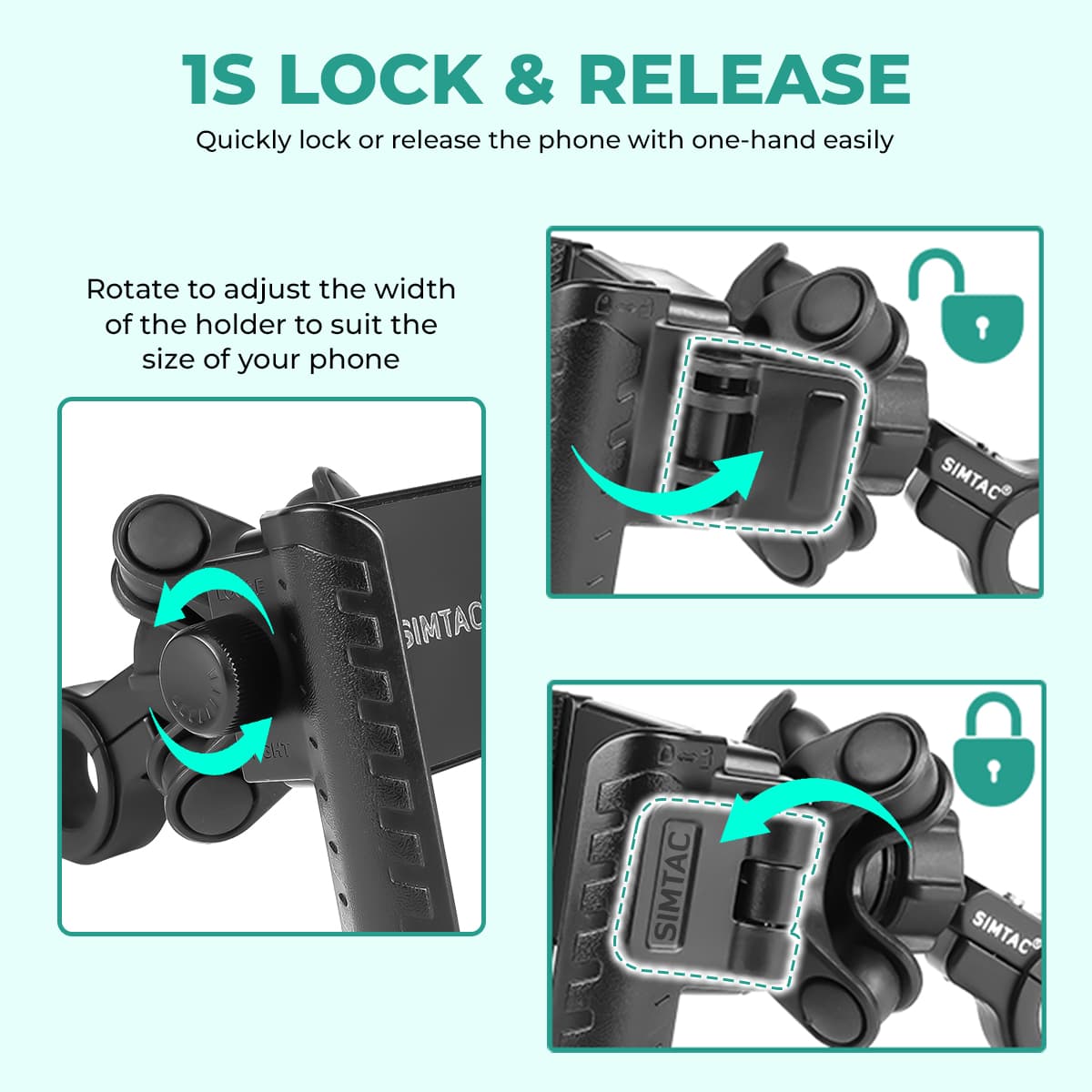 Simtac quick lock jaw grip with vibration damper (JQL1-PRO)