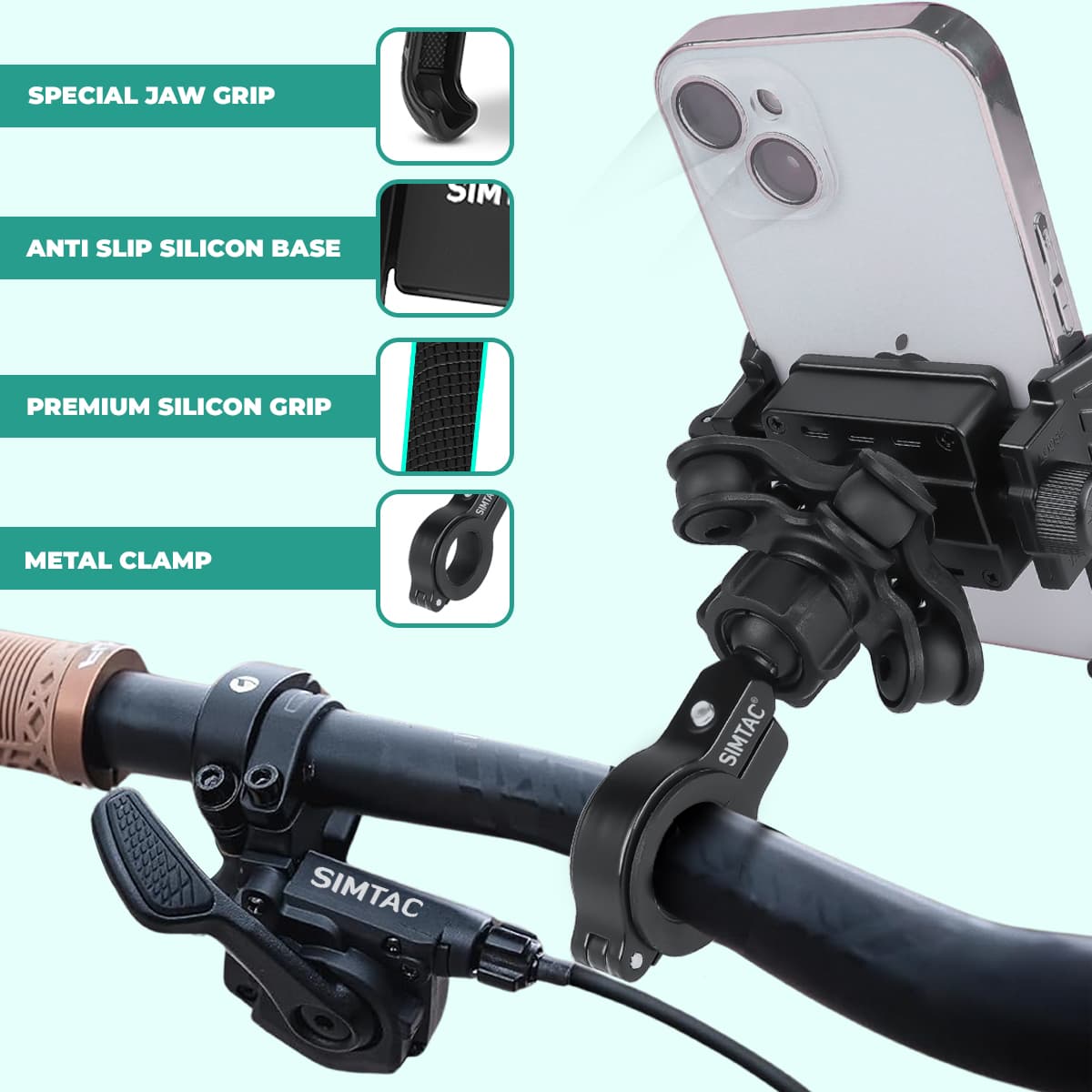Simtac quick lock jaw grip with vibration damper (JQL1-PRO)