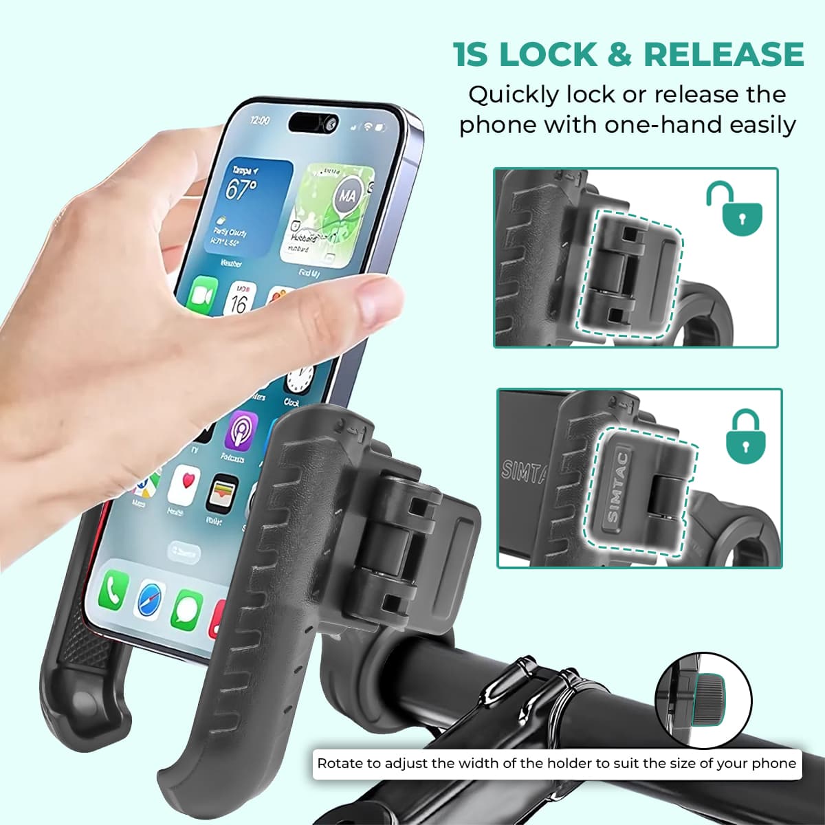 Simtac quick lock jaw grip mobile holder (JQL1)