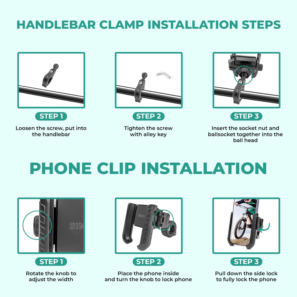 Simtac quick lock jaw grip mobile holder (JQL1)
