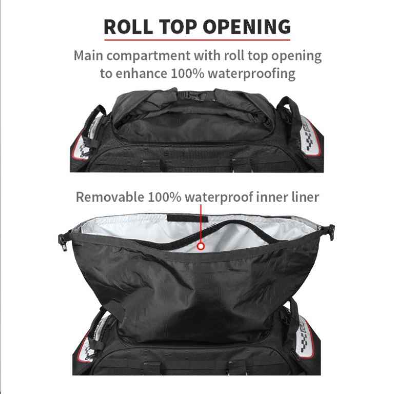 ViaTerra Claw 72 L 100% Waterproof motorcycle tailbag (Universal) - Black - Viaterra