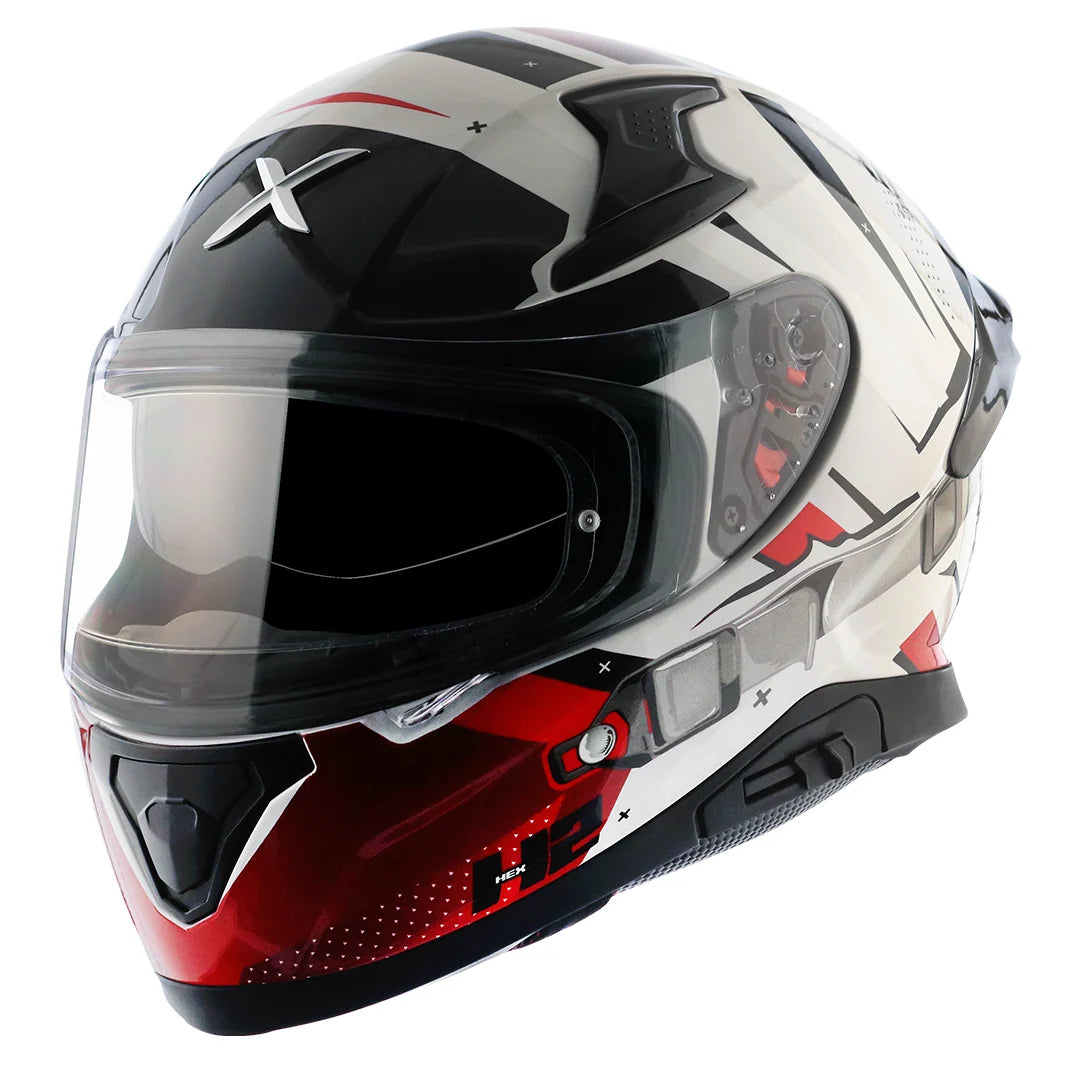 AXOR APEX HEX-2 WHITE RED HELMET